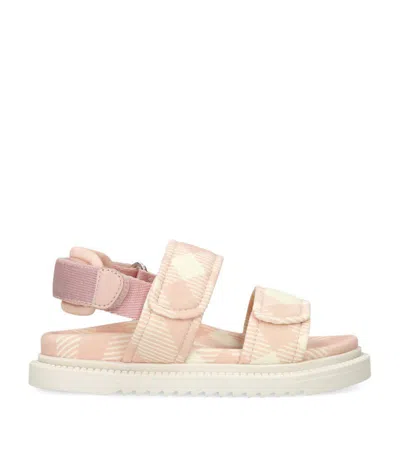 Burberry Kids Check Jamie Sandals In Pink