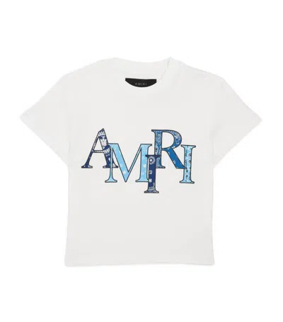 Amiri Kids Staggered Logo T-shirt (4-12 Years) In White