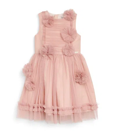 Jessie And James Kids'  Floral Appliqué Meadow Dress (4-14 Years) In Pink