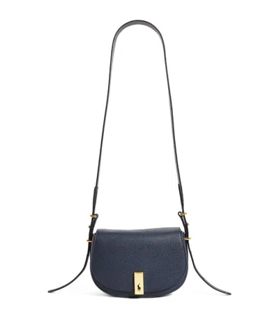 Polo Ralph Lauren Mini Leather Polo Id Saddle Bag In Navy