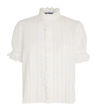 Polo Ralph Lauren Broderie-anglaise Cotton Blouse In White