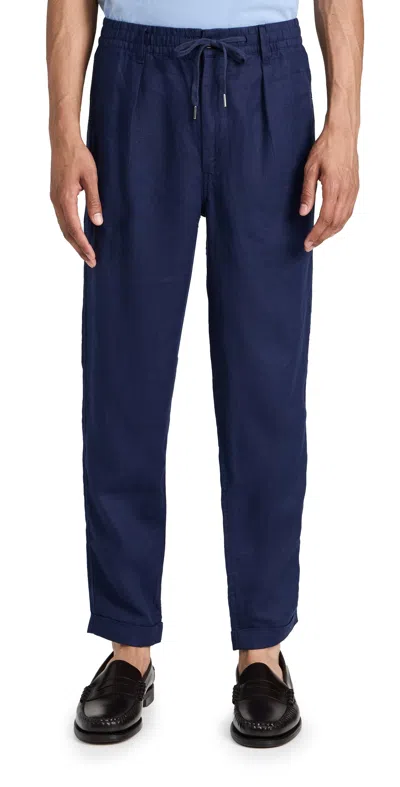 Polo Ralph Lauren Drawstring Linen Pants Navy