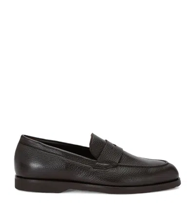 Harrys Of London Penny-slot Leather Loafers In Brown