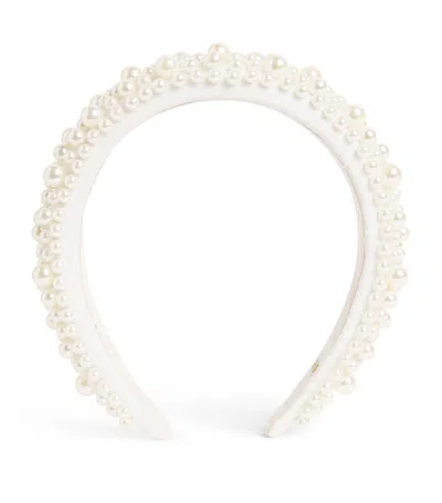 Bari Lynn Kids' Faux Pearl-embellished Headband In Ivory