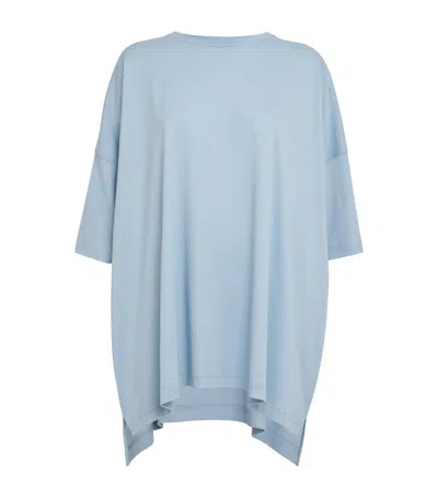 Eskandar Pima Cotton A-line T-shirt In Blue