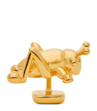 Loewe Womens Gold Grasshopper Brass Pin