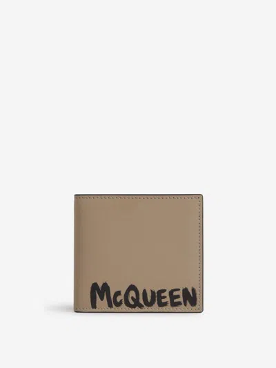 Alexander Mcqueen Leather Logo Wallet In Contrast Printed Logo