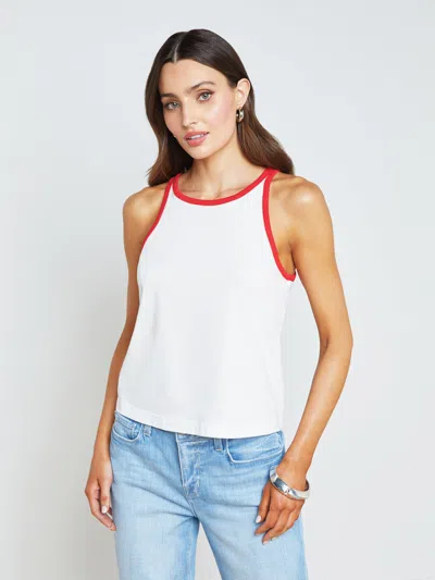L Agence Rayne Tank In White/red