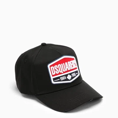 Dsquared2 Black Baseball Cap With Logo Patch Men