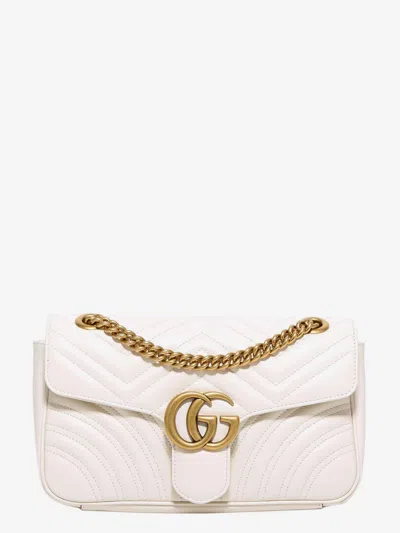 Gucci Woman Gg Marmont Woman White Shoulder Bags