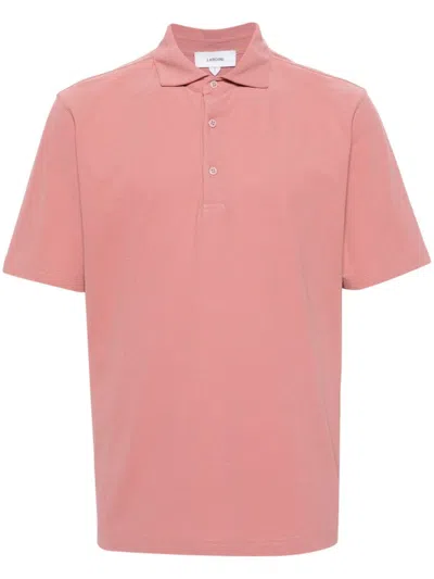 Lardini Short-sleeve Cotton Polo Shirt In Rosa