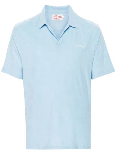 Mc2 Saint Barth Jeremy Terry-cloth Polo Shirt In Blue