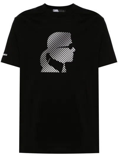 Karl Lagerfeld Logo-print Cotton T-shirt In Black
