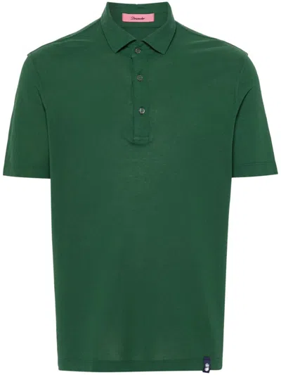Drumohr Logo-tag Cotton Polo Shirt In 绿色