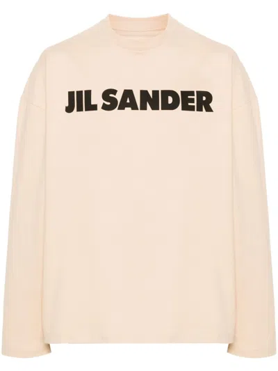 Jil Sander Logo-print Cotton T-shirt In Neutrals