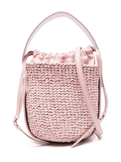 Chloé Woody Suede Bucket Bag In Pink
