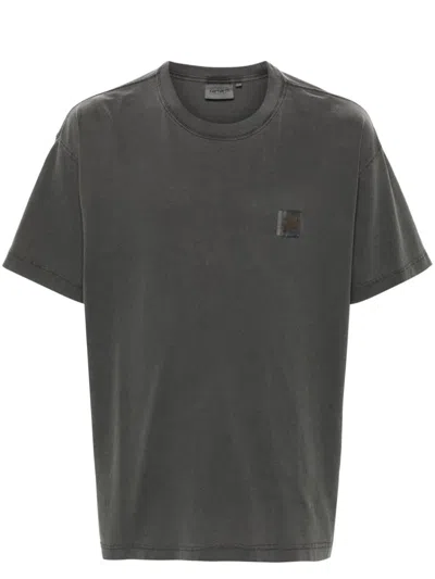 Carhartt Nelson Logo-patch Cotton T-shirt In Grey