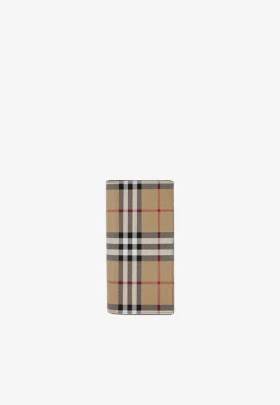Burberry Vintage Check Continental Wallet In Beige