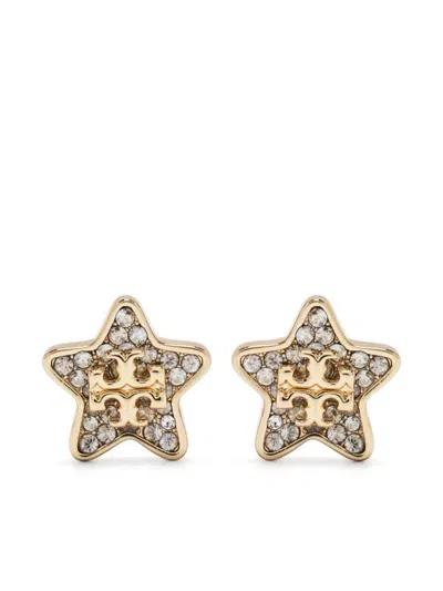 Tory Burch Kira Pavé Star Stud Earrings In Gold