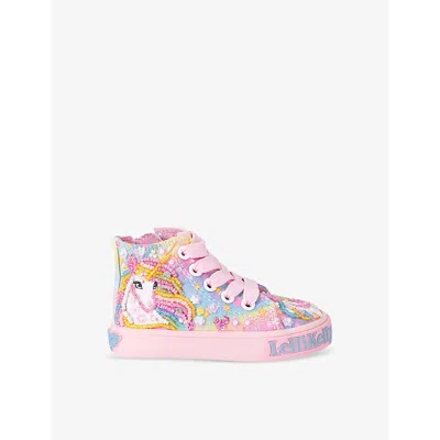 Lelli Kelly Kids' Embellished Unicorn Rainbow Sneakers In Pink