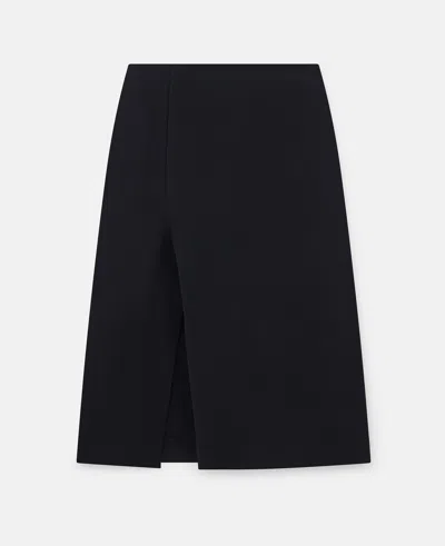 Stella Mccartney Kick-flare Midi Skirt In Midnight Black