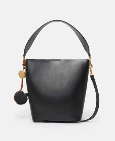 Stella Mccartney Frayme Bucket Tote Bag In Pitch Black