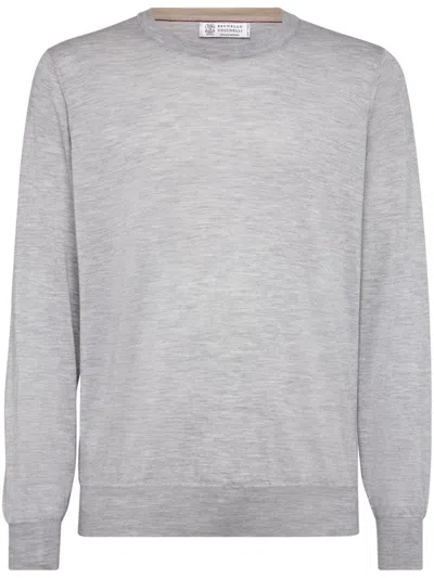 Brunello Cucinelli Rib-trimmed Relaxed-fit Jumper In Gray