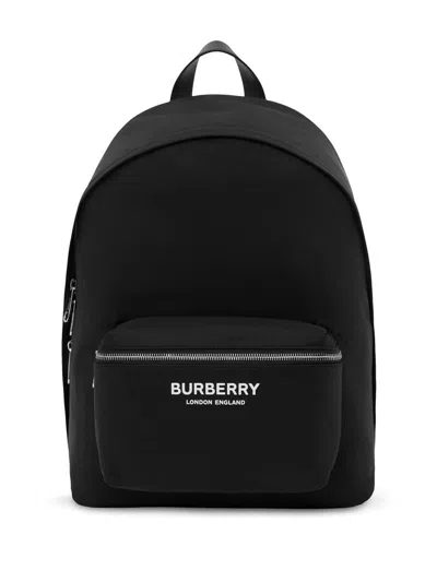 Burberry Logo-print Zip-around Backpack In Black