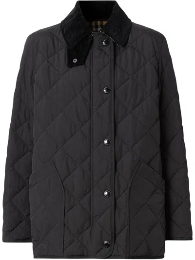 Burberry Nylon Quilted Jacket In Black