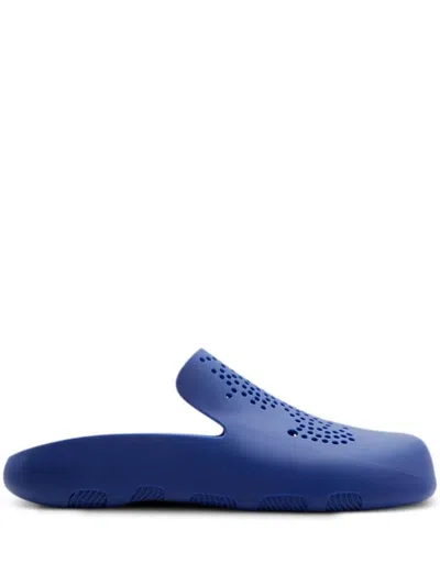 Burberry Stingray Perforated Clogs In Blue