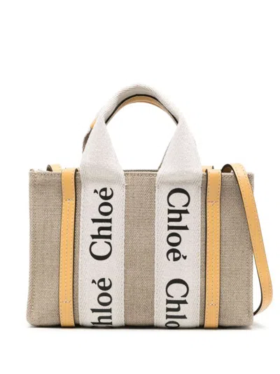 Chloé Woody Mini Tote Bag In Honey_gold