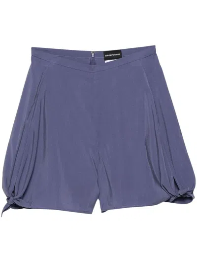 Emporio Armani Side-tie Shorts In Purple