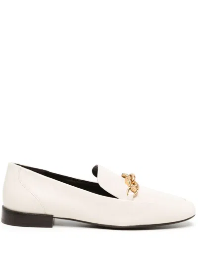 Tory Burch "jessa"  Leather Loafers In White