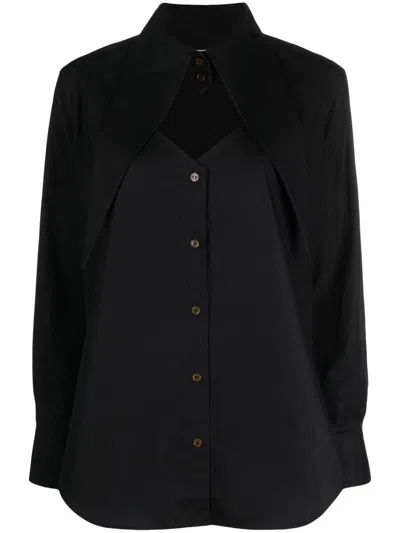 Vivienne Westwood Cut-out Heart Cotton Shirt In Black