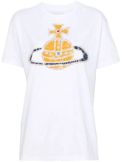 Vivienne Westwood Logo Cotton T-shirt In White