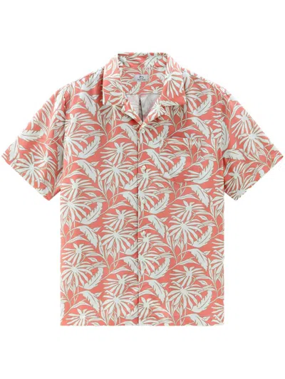 Woolrich Tropical-print Bowling Overshirt In 4403