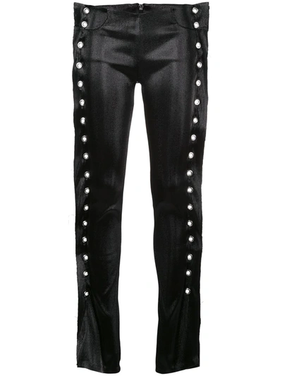 Paula Knorr Eyelets Stretch Jeans In Metallic