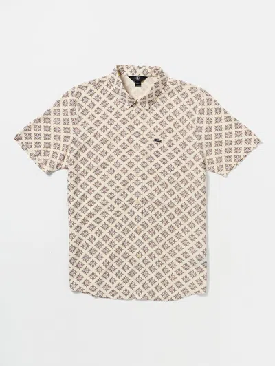 Volcom High Ball Short Sleeve Woven Shirt - White Flash In Multi