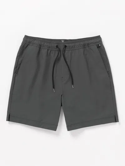 Volcom Hoxstop Elastic Waist Shorts - Asphalt Black In Multi