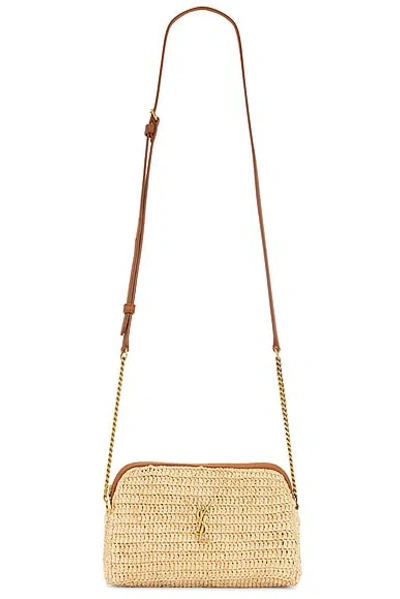 Saint Laurent Gaby Zipped Pouch Chain Bag In Natural Brick