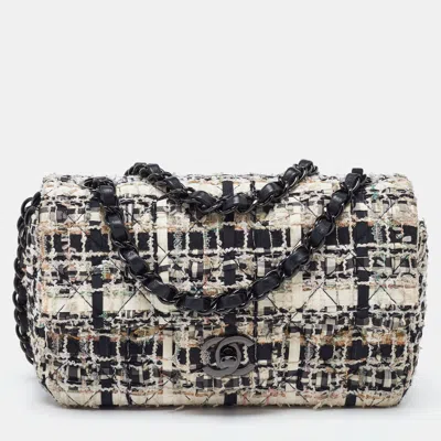 Pre-owned Chanel Color Tweed New Mini Classic Single Flap Bag In Multi
