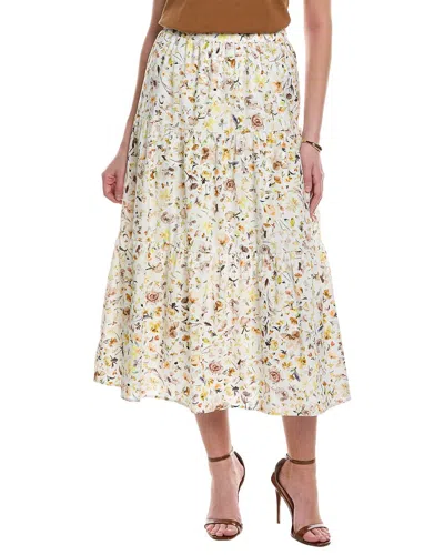 Yal New York Floral Printed Skirt In White