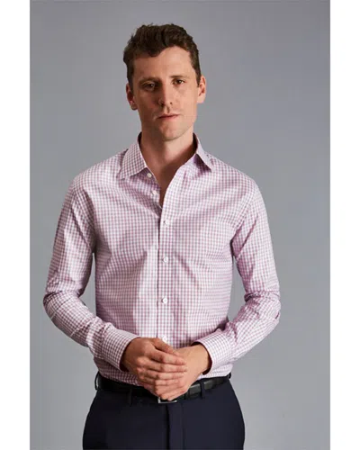 Charles Tyrwhitt Men's  Semi-cutaway Collar Egyptian Check Dress Shirt In Pink