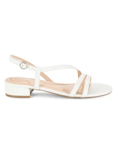 Easy Spirit Women's Seglenni Leather Open Toe Strappy Sandals In White