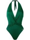 Brigitte V-neck Swimsuit In Green