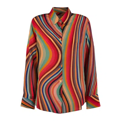 Paul Smith Swirl Silk Shirt In Multicolor