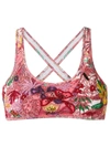Amir Slama Embroidered Bikini Top In Pink