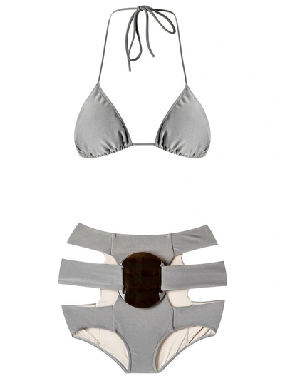 Adriana Degreas Triangle Bikini Set In Grey