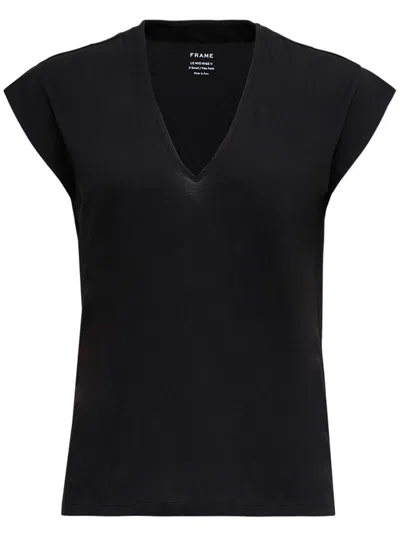 Frame V-neck T-shirt In Black