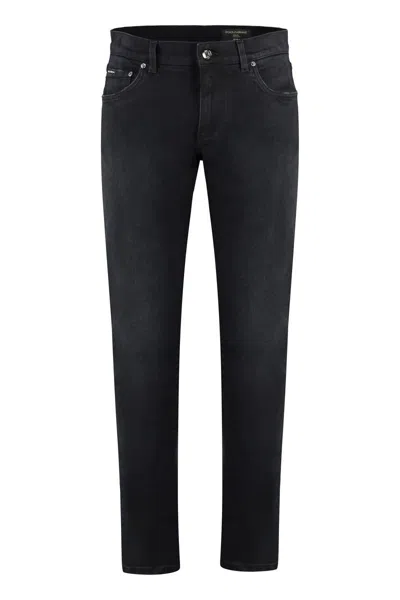 Dolce & Gabbana 5-pocket Slim Fit Jeans In Black